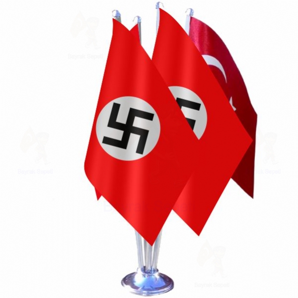 Reich Nazi Almanyas 4 L Masa Bayraklar