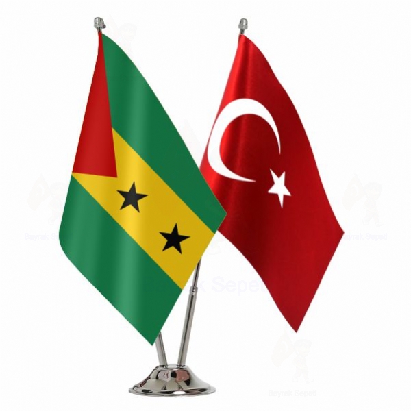 Sao Tome ve Principe 2 Li Masa Bayraklar Resmi