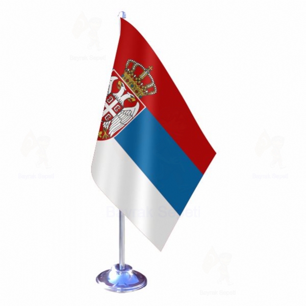 Srbistan Tekli Masa Bayraklar