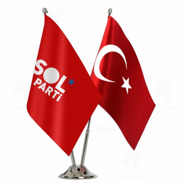 Sol Parti Krmz 2 Li Masa Bayraklar Resimleri