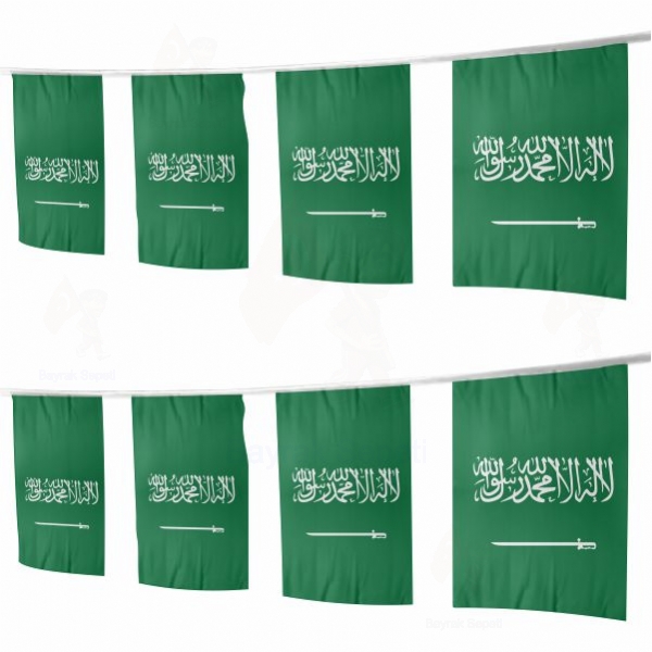 Suudi Arabistan pe Dizili Ssleme Bayraklar Resmi