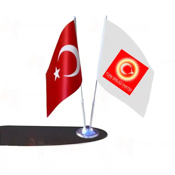 Türk Birliği Partisi 2 Li Masa Bayrakları