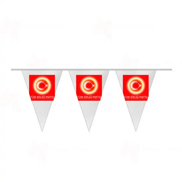 Türk Birliği Partisi İpe Dizili Üçgen Bayraklar