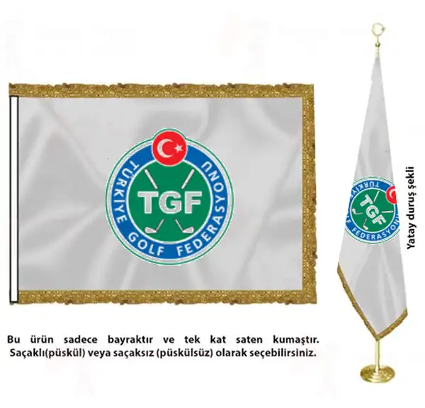 Trkiye Golf Federasyonu Saten Kuma Makam Bayra
