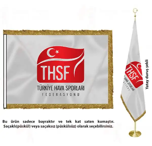 Türkiye Hava Sporları Federasyonu Saten Kumaş Makam Bayrağı