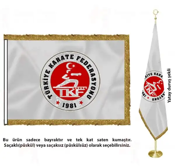 Trkiye Karate Federasyonu Saten Kuma Makam Bayra