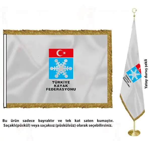 Türkiye Kayak Federasyonu Saten Kumaş Makam Bayrağı