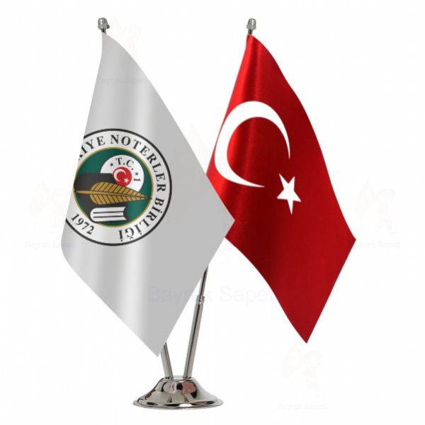 Trkiye Noterler Birlii 2 Li Masa Bayraklar