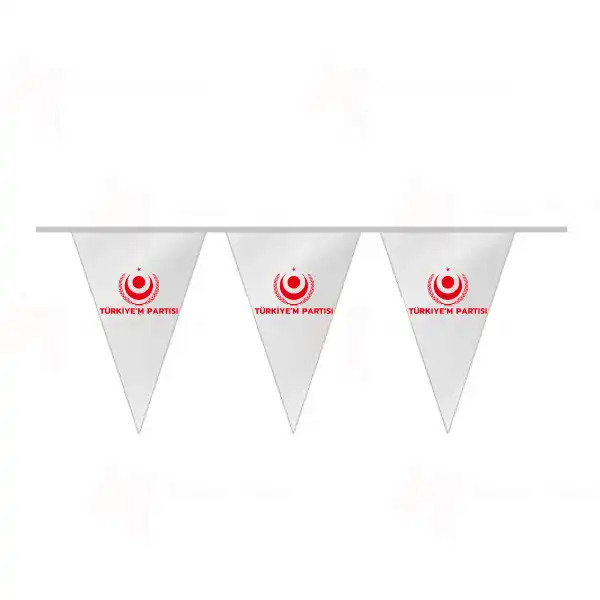 Türkiyem Partisi İpe Dizili Üçgen Bayraklar