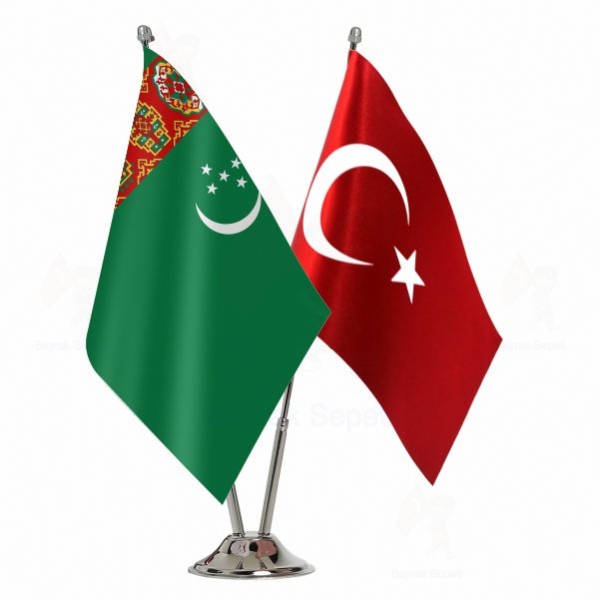 Trkmenistan 2 Li Masa Bayraklar