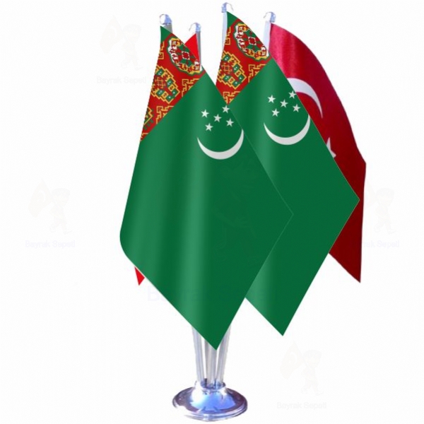Trkmenistan 4 L Masa Bayraklar Resmi