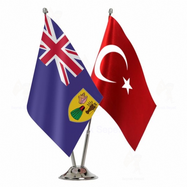 Turks ve Caicos Adalar 2 Li Masa Bayraklar Ebat