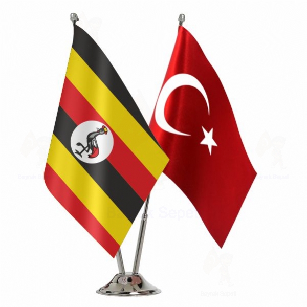 Uganda 2 Li Masa Bayraklar