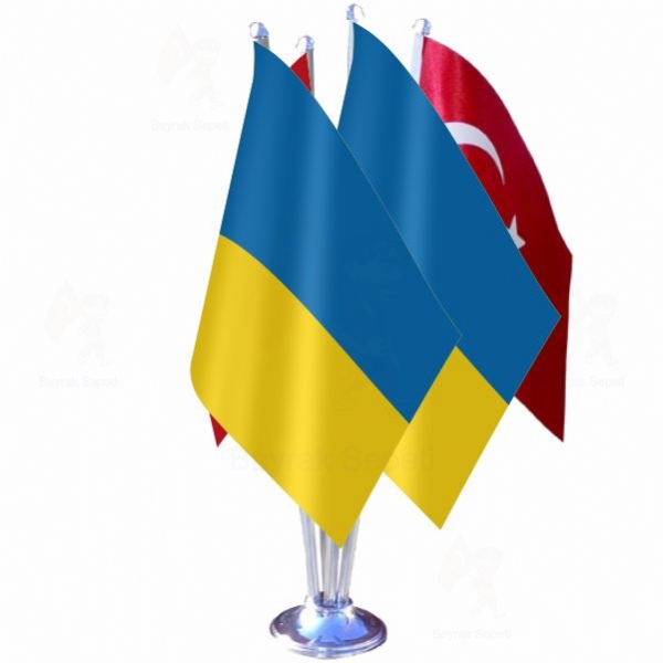 Ukrayna 4 L Masa Bayraklar Grselleri