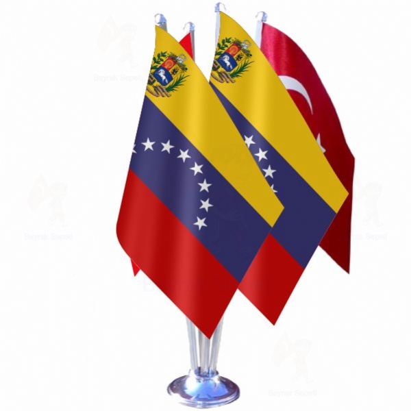 Venezuela 4 L Masa Bayraklar Resmi