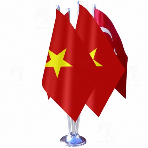 Vietnam 4 L Masa Bayraklar