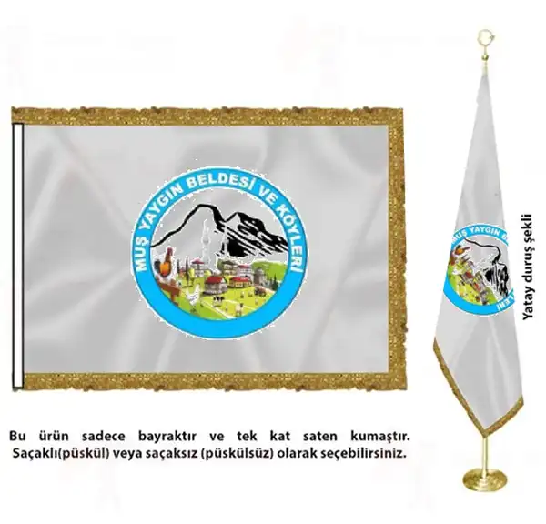 Yaygın Belediyesi Saten Kumaş Makam Bayrağı