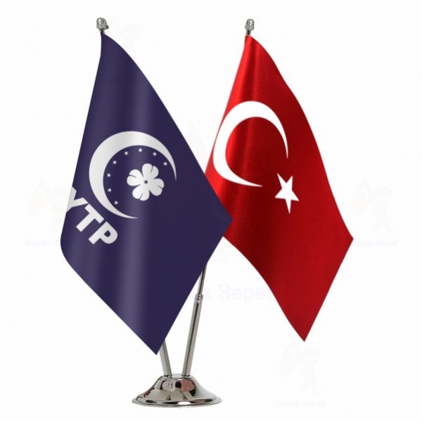 Yeni Trkiye Partisi 2 Li Masa Bayraklar