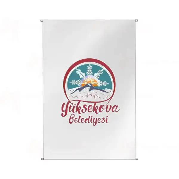 Yksekova Belediyesi Bina Cephesi Bayraklar