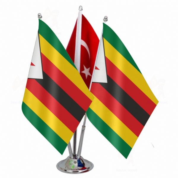 Zimbabve 3 L Masa Bayraklar eitleri