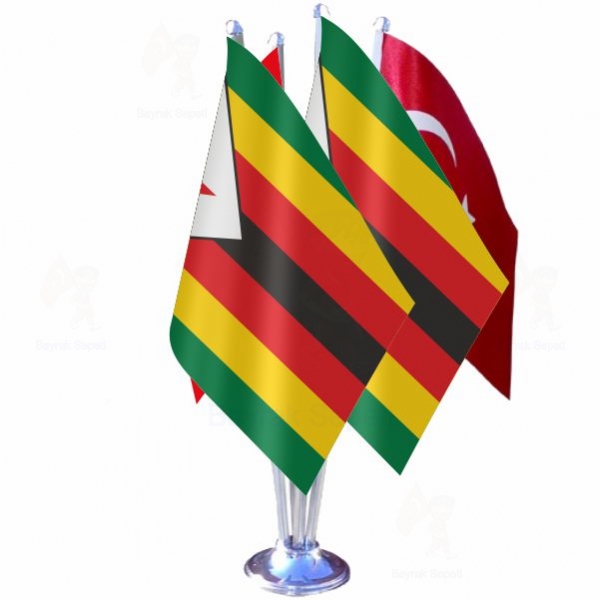 Zimbabve 4 L Masa Bayraklar zellii