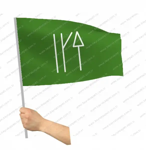 Bayat Yeşil Boyu Sopalı Bayrak