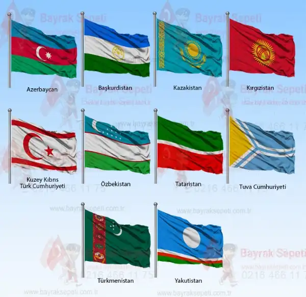 10 lu Türk Devlet Bayrakları