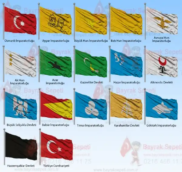 17 li Türk Devlet Bayrakları