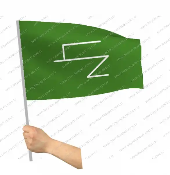 Büğdüz Yeşil Boyu Sopalı Bayrak