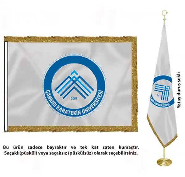 Çankırı Karatekin Üniversitesi Saten Kumaş Makam Bayrağı