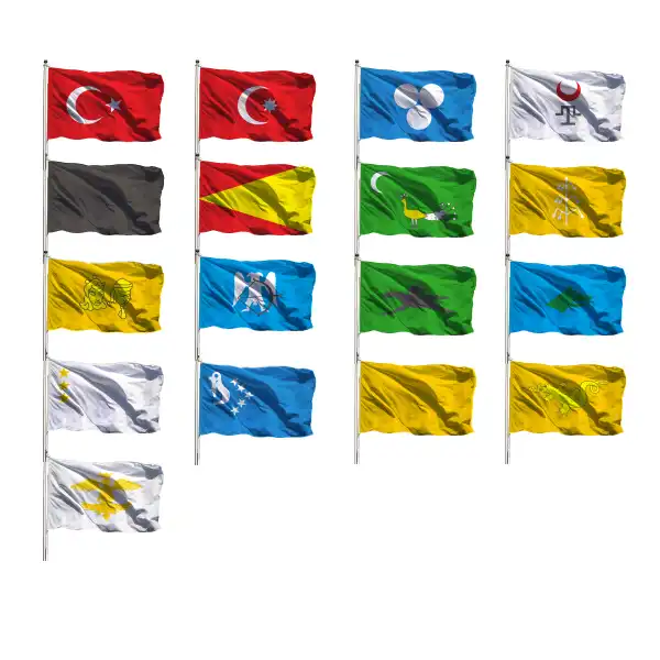 Eski Türk Devletleri bayrağı 17 li
