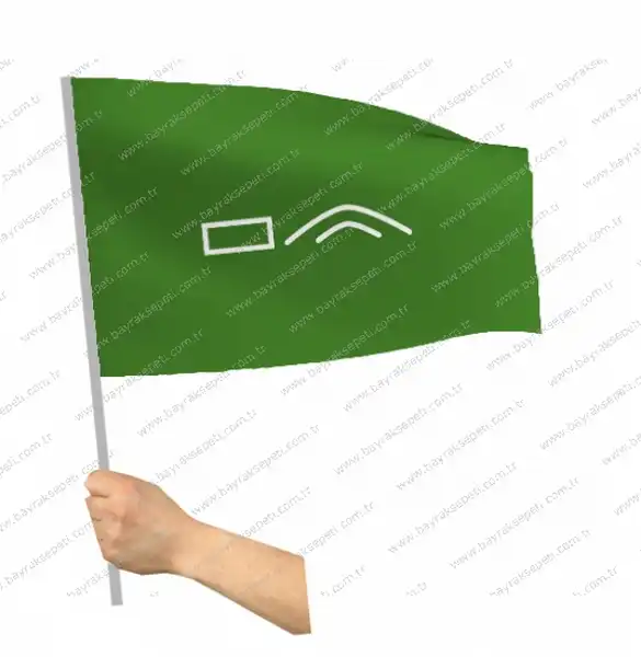 Karaevli Yeşil Boyu Sopalı Bayrak