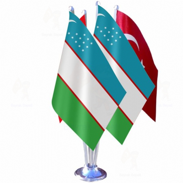 zbekistan 4 L Masa Bayraklar